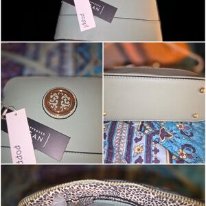 Light Sage Crossbody Bag with Logo Medallion